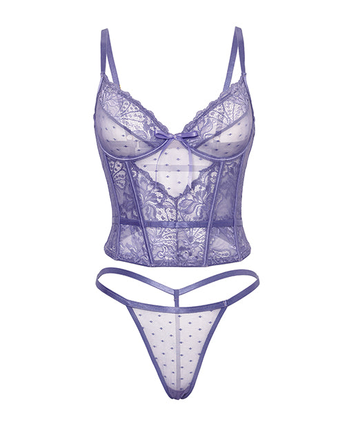 Vanessa Lace & Mesh Bustier w/G-String