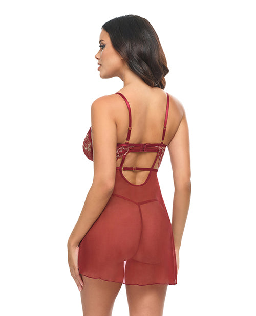 Arielle Unlined Underwire Lace Babydoll w/G-String