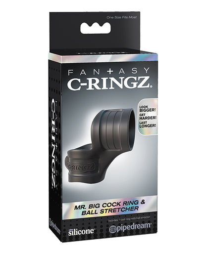 Fantasy C-ringz Mr. Big Cock Ring & Ball Stretcher - Black