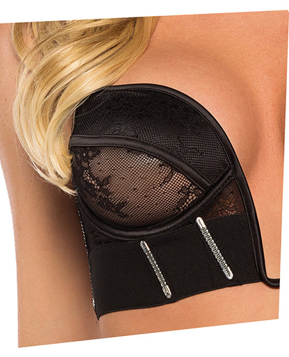 Belle Noir Chantilly Lace and Satin 2 pc Bustier Set