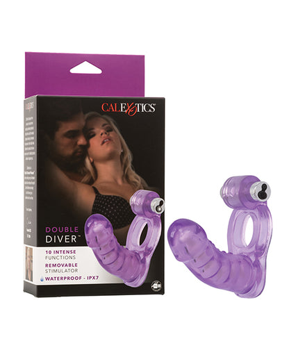 Double Diver Vibrating Enhancer W-flexible Penetrator - Purple
