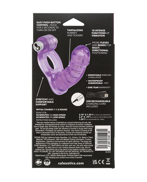 Double Diver Vibrating Enhancer W-flexible Penetrator - Purple