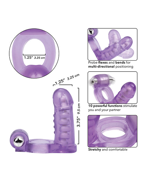 Double Diver Vibrating Enhancer W-flexible Penetrator - Purple