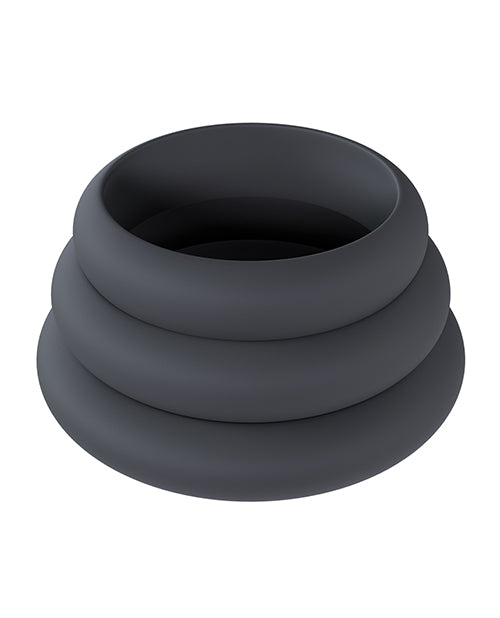Shots Levelz Wide O Silicone Cock Ring Set of 3