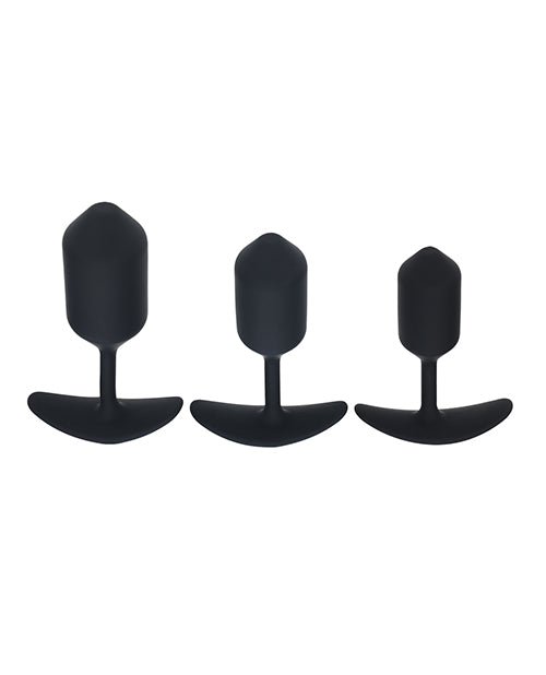 Shots Levelz Silicone Weighted Anal Plug Training Kit Set of 3