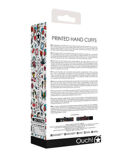 Shots Ouch Old School Tattoo Style Printed Hand Cuffs