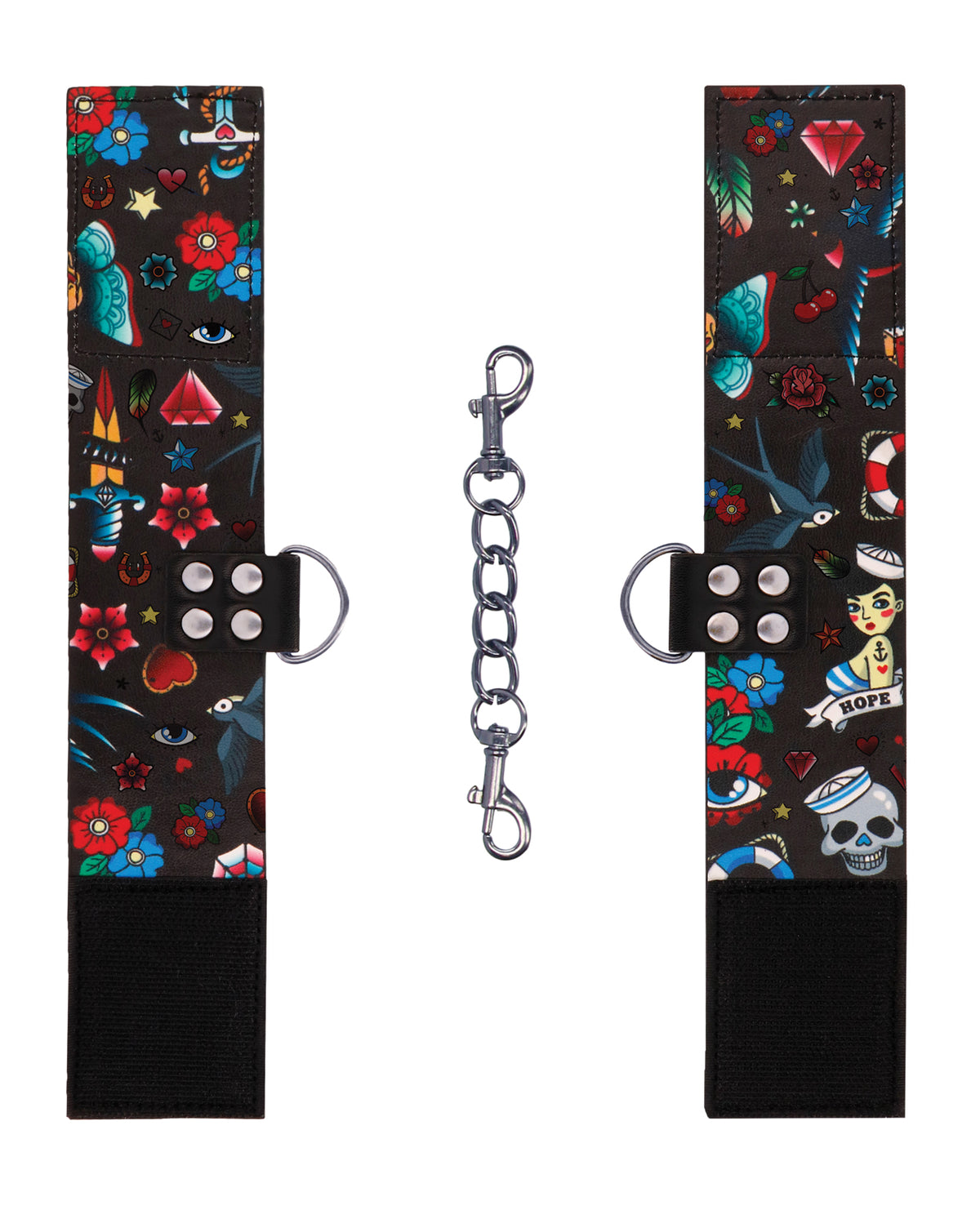 Shots Ouch Old School Tattoo Style Printed Ankle Cuffs