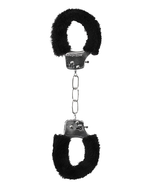 Shots Ouch Black & White Beginner's Furry Hand Cuffs