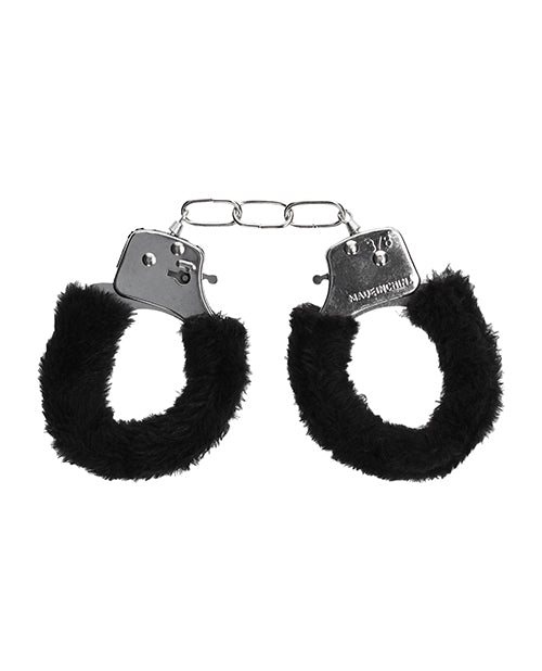 Shots Ouch Black & White Beginner's Furry Hand Cuffs