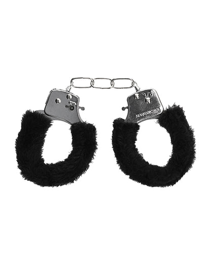 Shots Ouch Black & White Beginner's Furry Hand Cuffs