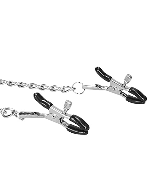 Shots Ouch Black & White Velcro Collar w/Nipple Clamps