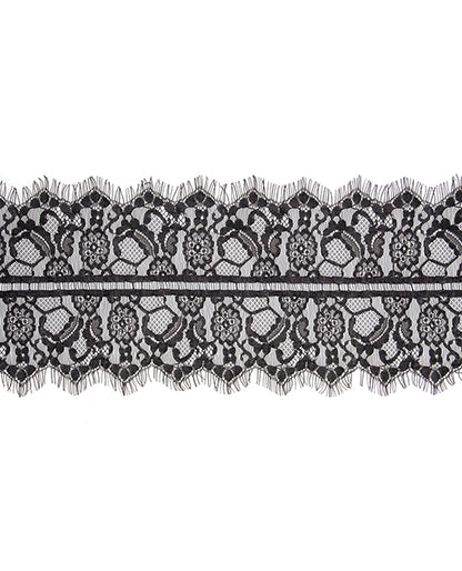 Shots Ouch Black & White Lace Mask w/Elastic Straps