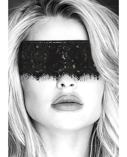 Shots Ouch Black & White Lace Mask w/Elastic Straps