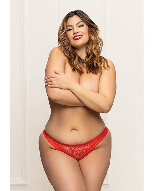 Lace Panty w/Heart Cut Out Back & Pearl Chain Detail