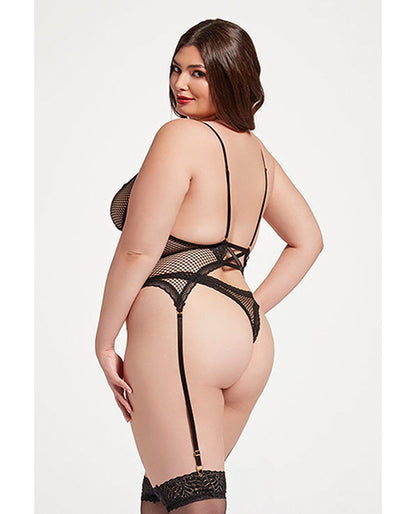 Stretch Mesh and Lace Cami w/Thong 2 pc Set