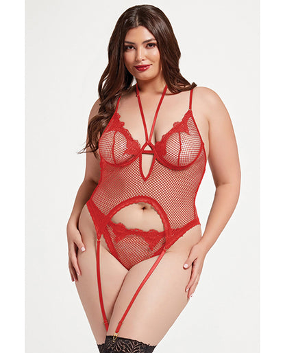 Stretch Mesh and Lace Cami w/Thong 2 pc Set