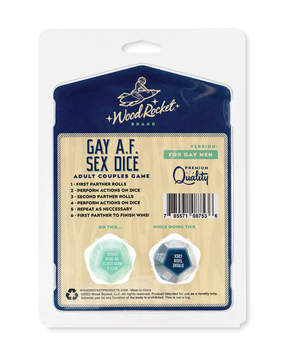Wood Rocket Gay AF Gay Men Couples Sex Dice Game