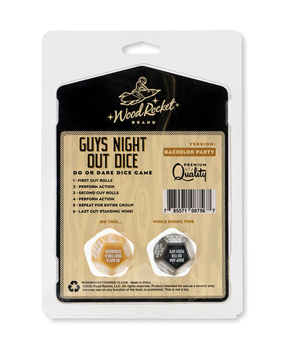 Wood Rocket Guys Night Out Do or Dare Dice Game