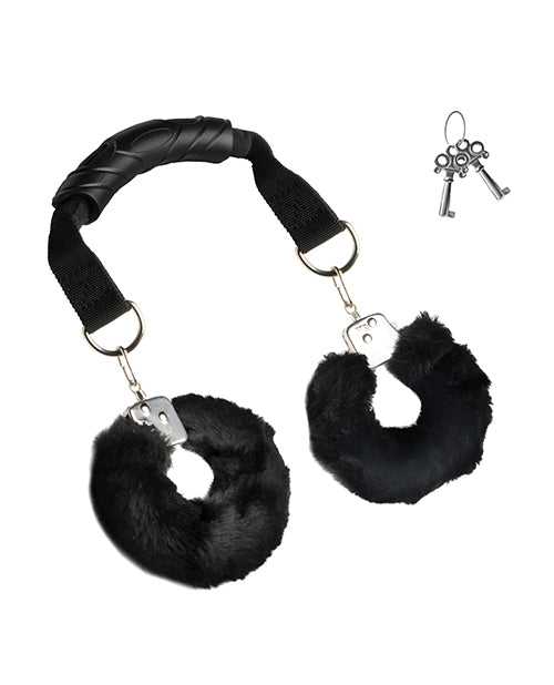 Master Series Furry Handcuffs w/Handle