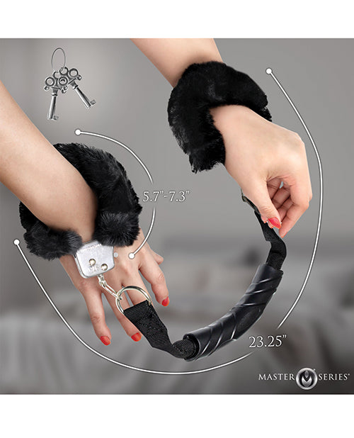 Master Series Furry Handcuffs w/Handle