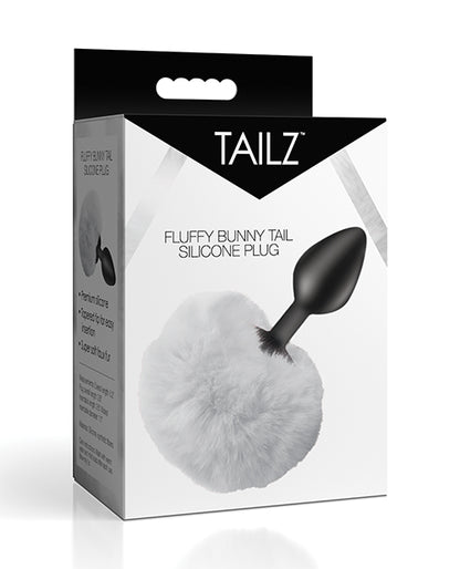 Tailz Fluffy Bunny Tail Silicone Plug - White