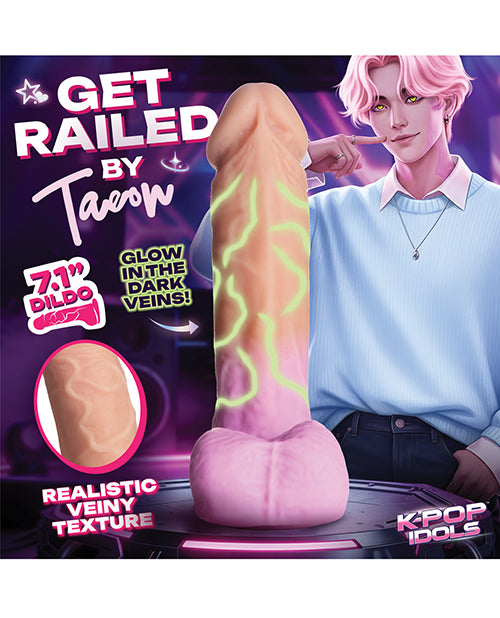 K Pop Idols Taeon Silicone Dildo with Balls