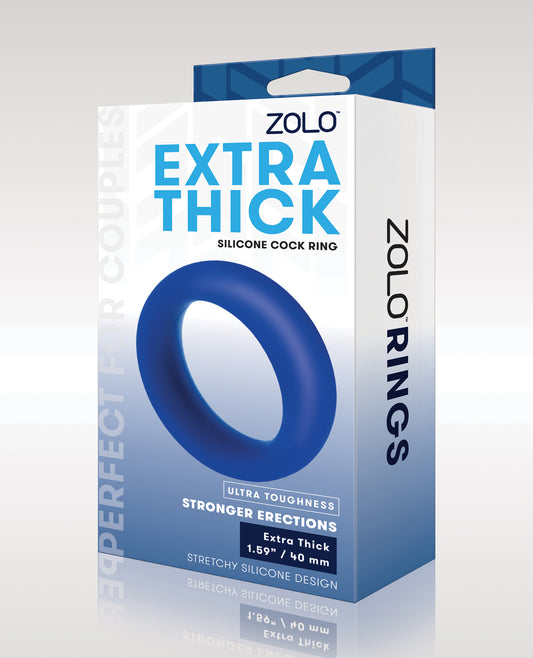 Zolo Extra Thick Silicone Cock Ring - Blue