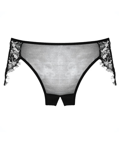 Adore Lavish & Lace Crotchless Panty Black O-s