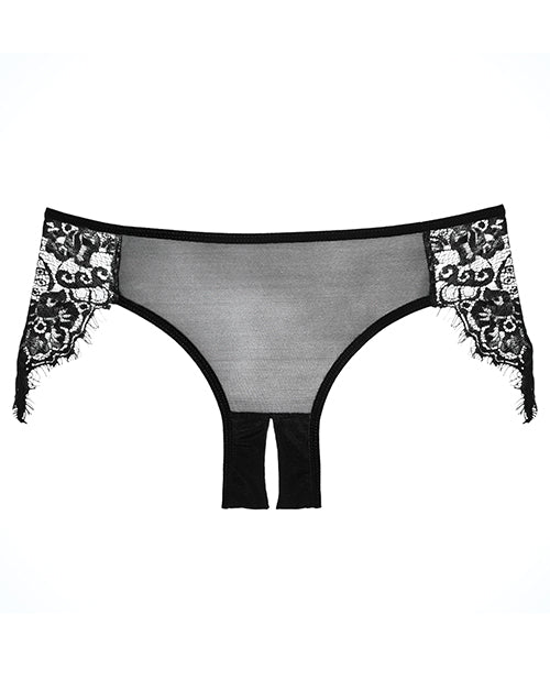 Adore Lavish & Lace Crotchless Panty Black O-s