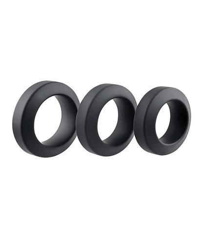 Adam & Eve Adam's 3 Pc Penis Ring Set - Black
