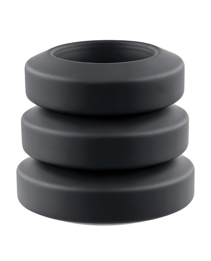 Adam & Eve Adam's 3 Pc Penis Ring Set - Black