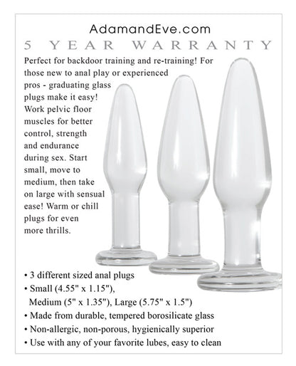 Adam & Eve Glass Anal Training Trio