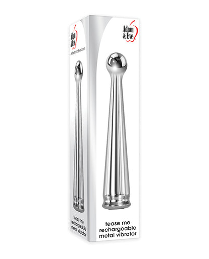 Adam & Eve Tease Me Rechargeable Metal Vibrator - Chrome
