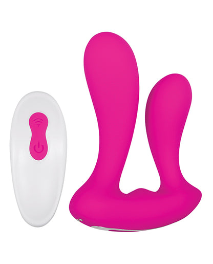 Adam & Eve Rechargeable Dual Entry Vibe W-remote - Pink