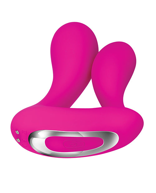 Adam & Eve Rechargeable Dual Entry Vibe W-remote - Pink