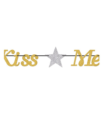 New Year's Kiss Me At Midnight Streamer - Gold-silver