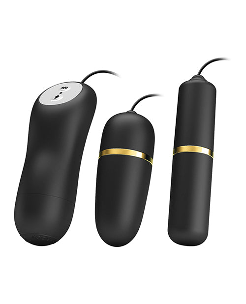 Pretty Love Double Vibro Bullets W-electrostim - Black