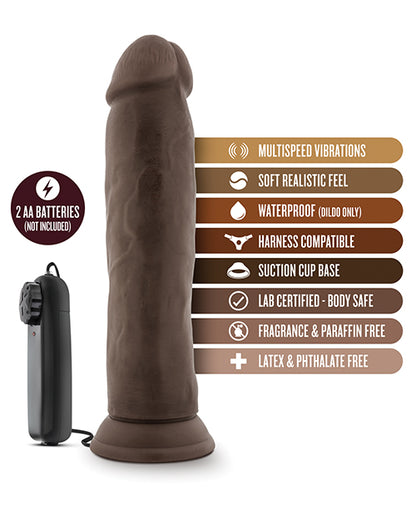 Blush Dr. Skin Dr. Throb 9.5" Cock W-suction Cup - Chocolate