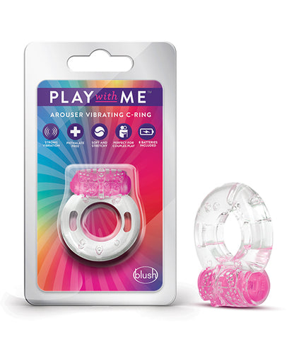 No Eta Blush Play With Me Arouser Vibrating C Ring - Pink