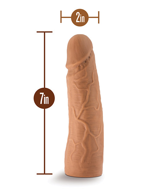 Blush Lock On 7" Dynamite Dildo W-suction Cup Adapter - Mocha
