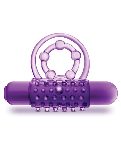 Blush Play With Me The Player Vibrating Double Strap Cockring - Purple