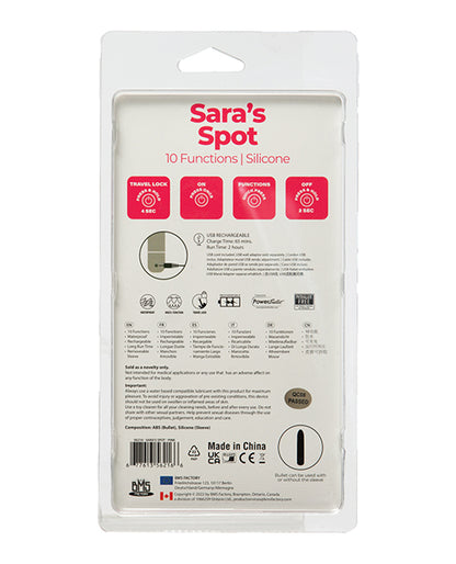 Sara's Spot Rechargeable Bullet W/g Spot Sleeve - 10 Functions