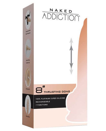 Naked Addiction 9" Thrusting Dong W-remote - Flesh