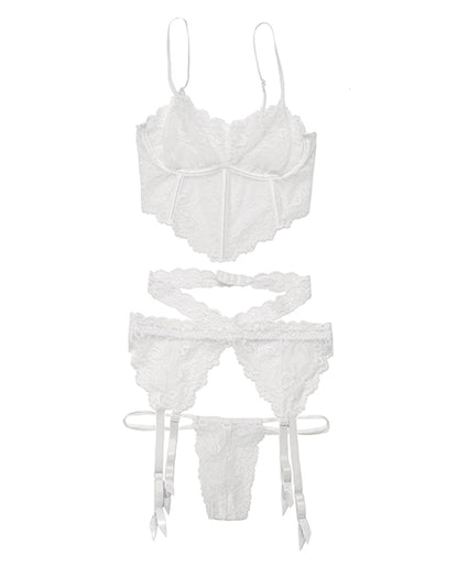 "Scallop Stretch Lace Long Line Soft Cup Bra
