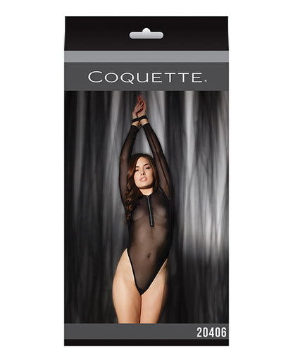 Play Darque Mesh Long Sleeve Teddy W-front Zipper & Rope Black O-s