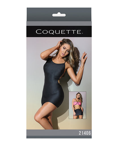 Bold Stretch Knit Fitted Reversible Dress & G-string Black O-s