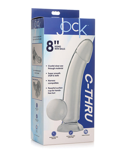 Curve Novelties Jock C-thru 8" Dong W-balls - Clear