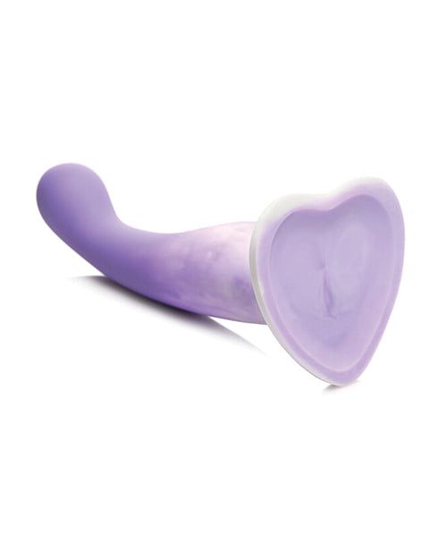 Curve Toys Simply Sweet 7" Slim G Spot Silicone Dildo - Purple/white