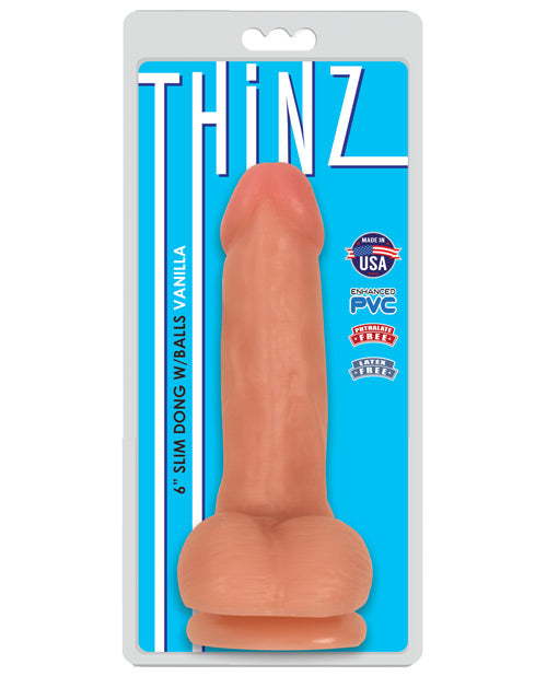 "Curve Novelties Thinz 8"" Slim Dong W/balls"