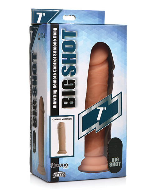 Curve Novelties Big Shot 7" Vibrating 21x Silicone Dildo W-out Balls W-remote - Light